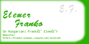 elemer franko business card